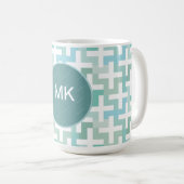 Seafoam Green Geometric Koffiemok (Voorkant rechts)