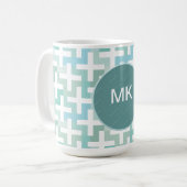Seafoam Green Geometric Koffiemok (Voorkant links)