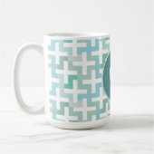 Seafoam Green Geometric Koffiemok (Links)