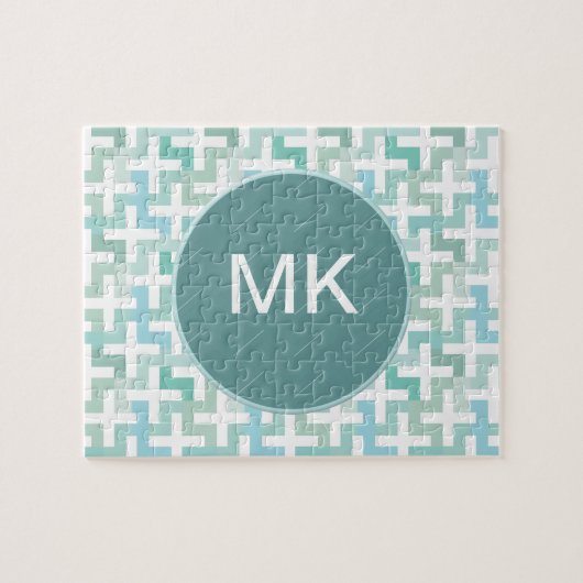 Seafoam Green Geometric Legpuzzel (Horizontaal)