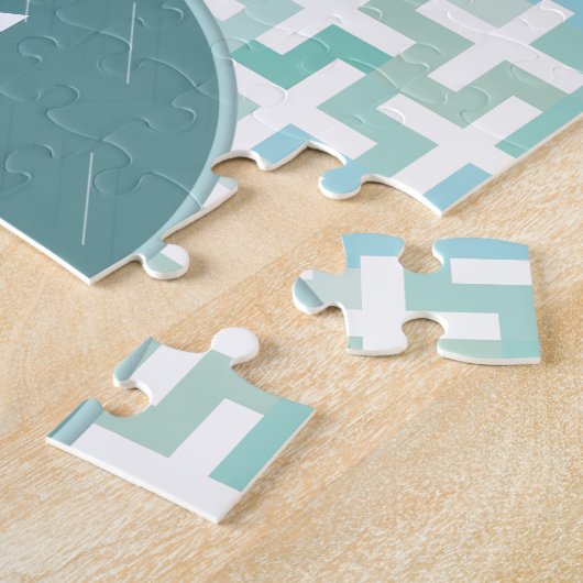 Seafoam Green Geometric Legpuzzel (Zijkant)