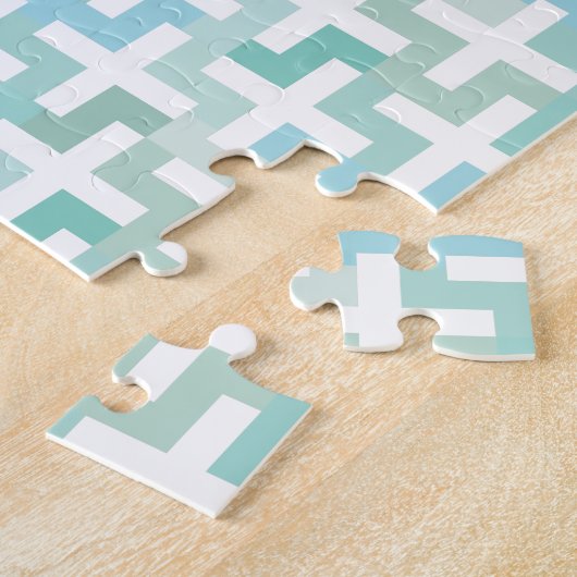 Seafoam Green Geometric Legpuzzel (Zijkant)
