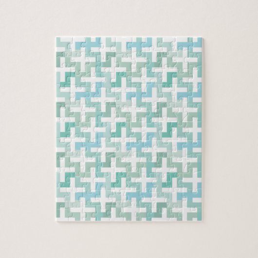 Seafoam Green Geometric Legpuzzel (Verticaal)