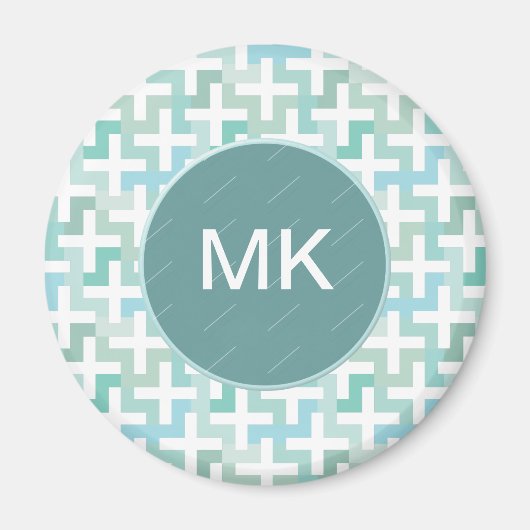 Seafoam Green Geometric Magneet (Voorkant)