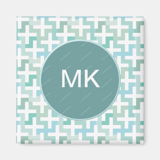 Seafoam Green Geometric Magneet (Voorkant)