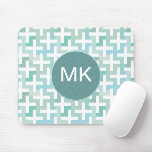 Seafoam Green Geometric Muismat (Met muis)