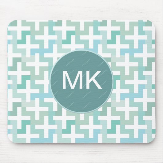 Seafoam Green Geometric Muismat (Voorkant)