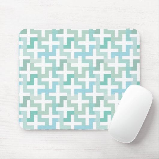 Seafoam Green Geometric Muismat (Met muis)