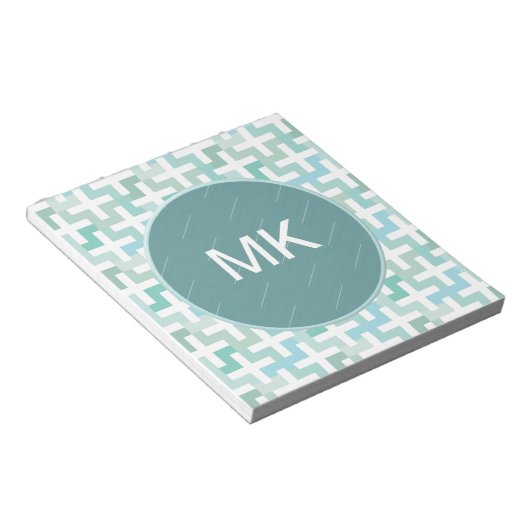 Seafoam Green Geometric Notitieblok (Schuin)