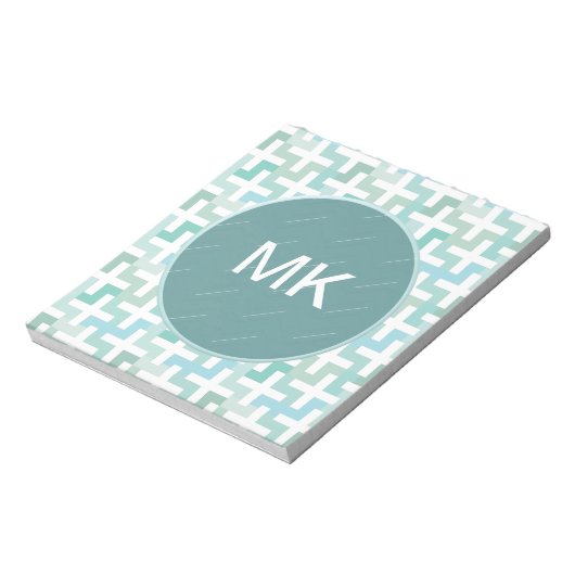 Seafoam Green Geometric Notitieblok (Linkerzijde)