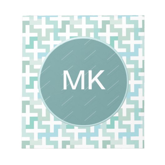 Seafoam Green Geometric Notitieblok (Voorkant)