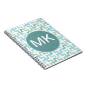 Seafoam Green Geometric Notitieboek (Rechterzijde)