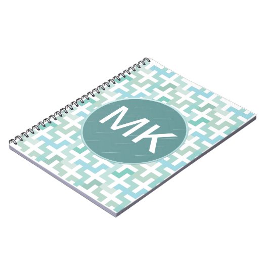 Seafoam Green Geometric Notitieboek (Linkerzijde)