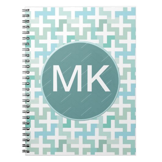 Seafoam Green Geometric Notitieboek (Voorkant)