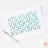 Seafoam Green Geometric Rechthoekige Sticker (Envelop)