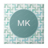 Seafoam Green Geometric Tegeltje (Voorkant)