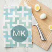 Seafoam Green Geometric Theedoek (Quarter Fold)