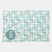 Seafoam Green Geometric Theedoek (Horizontaal)