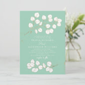 Seafoam Green Gold & White Greenery Eucalyptus Kaart (Staand voorkant)