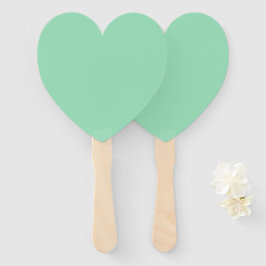 Seafoam Green Heart Hand Fan voor bruiloften en ze Handwaaier