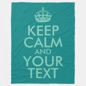 Seafoam Green Houd Kalm en Jouw tekst Fleece Deken (Voorkant)