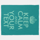 Seafoam Green Houd Kalm en Jouw tekst Fleece Deken (Voorkant (Horizontaal))