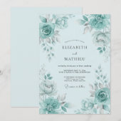 Seafoam Green Lush Spring Wedding Kaart (Voorkant / Achterkant)