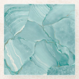Seafoam Green Marble Glass Onderzetter