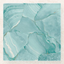 Seafoam Green Marble Glass Onderzetter