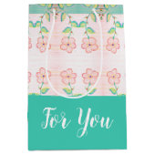 Seafoam Green met Floral Medium Cadeauzakje (Voorkant)