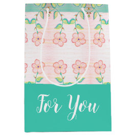 Seafoam Green met Floral Medium Cadeauzakje