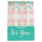 Seafoam Green met Floral Medium Cadeauzakje (Achterkant)