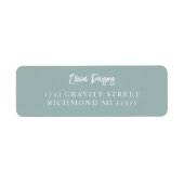 Seafoam Green Modern Minimally Scripting Address L Etiket (Voorkant)