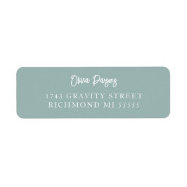 Seafoam Green Modern Minimally Scripting Address L Etiket