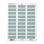 Seafoam Green Modern Minimally Scripting Address L Etiket (Full Sheet)