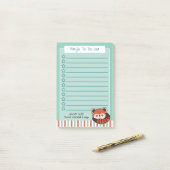 Seafoam Green Napping Red Panda To Do Lijst Post-it® Notes (Op bureau)