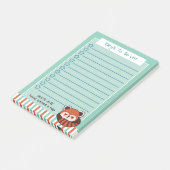 Seafoam Green Napping Red Panda To Do Lijst Post-it® Notes (Schuin)