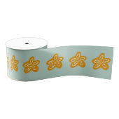 Seafoam Green Princess Golden Flowers Birthday Grosgrain Lint (Spoel)