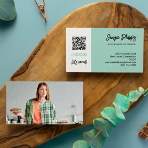 Seafoam Green QR Code Foto Sociale media pictogram Visitekaartje