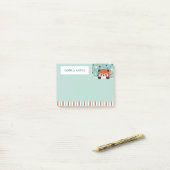 Seafoam Green Schattige Red Panda Peekabo Uw opmer Post-it® Notes (Op bureau)
