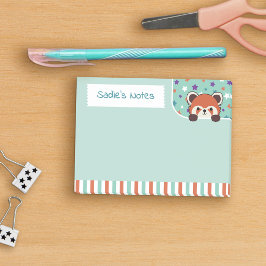Seafoam Green Schattige Red Panda Peekabo Uw opmer Post-it® Notes