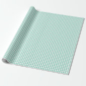 Seafoam Green Simple Plaid Cadeaupapier (Uitgerold)