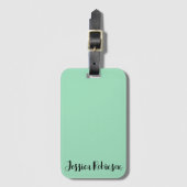 Seafoam Green Solid Color Bagagelabel (Voorkant (verticaal))