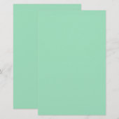 Seafoam Green Solid Color Briefpapier (Voorkant / Achterkant)