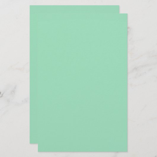 Seafoam Green Solid Color Briefpapier (Voorkant / Achterkant)