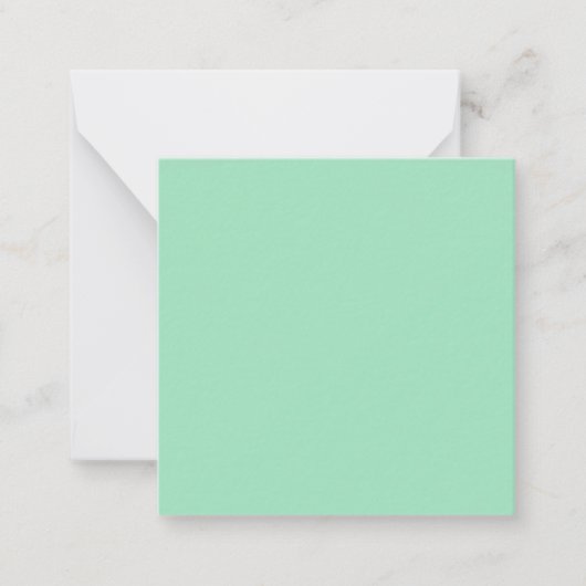 Seafoam Green Solid Color Notitiekaartje (Voorkant)