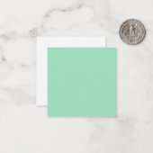 Seafoam Green Solid Color Notitiekaartje (Voorkant / Achterkant in situ)
