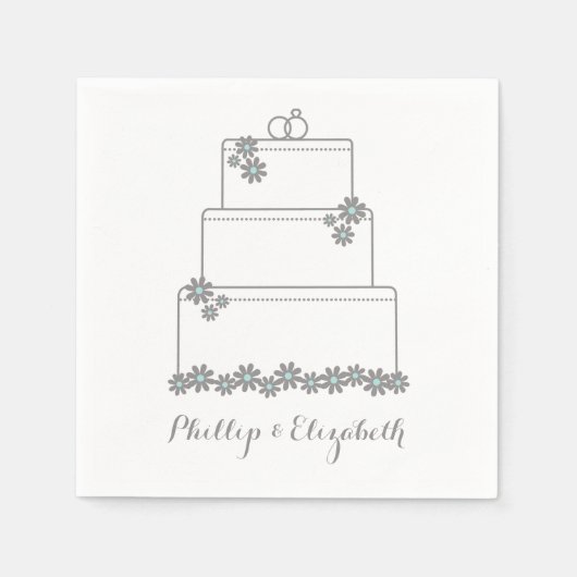 Seafoam Green Trouwtaart Servetten (Voorkant)