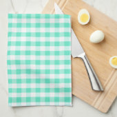 Seafoam Green & White Gingham Patroon Theedoek (Quarter Fold)