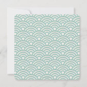 Seafoam Green+White Stillzed Waves Modern Wedding Kaart (Achterkant)